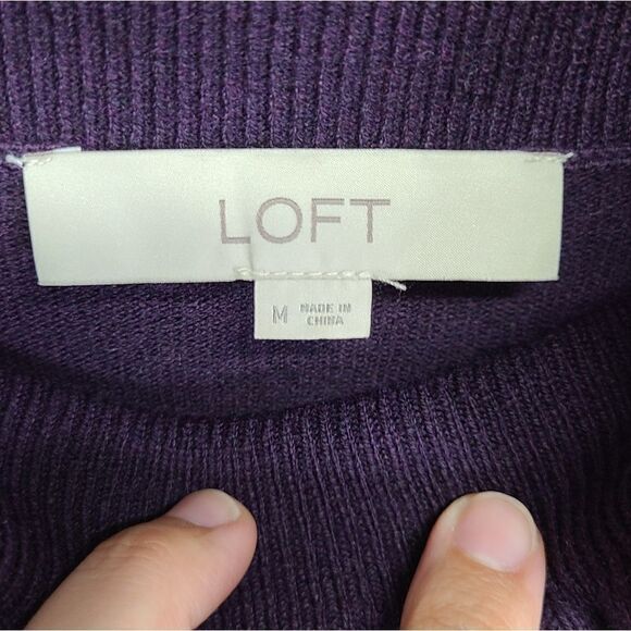 LOFTāLongāSleeveāPurpleĀ DressāSizeāMediumā - Picture 4 of 5